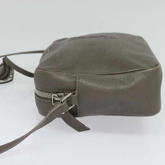 SAINT LAURENT Shoulder Camera Bag Leather Gray Silver Auth ep7783 - Picture 4 of 16